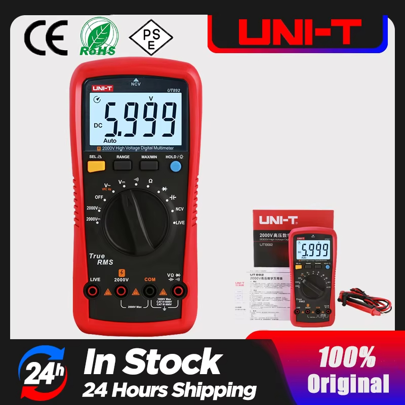 UNI-T UT892 Multimètre haute tension AC/DC avec mode VFC intégré NCV 6000 RMS 2000 V