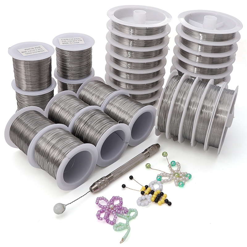 [Summer]11-380 Meters/roll 0.2-0.6mm Soft Sliver Steel Wire Bead Wire ...