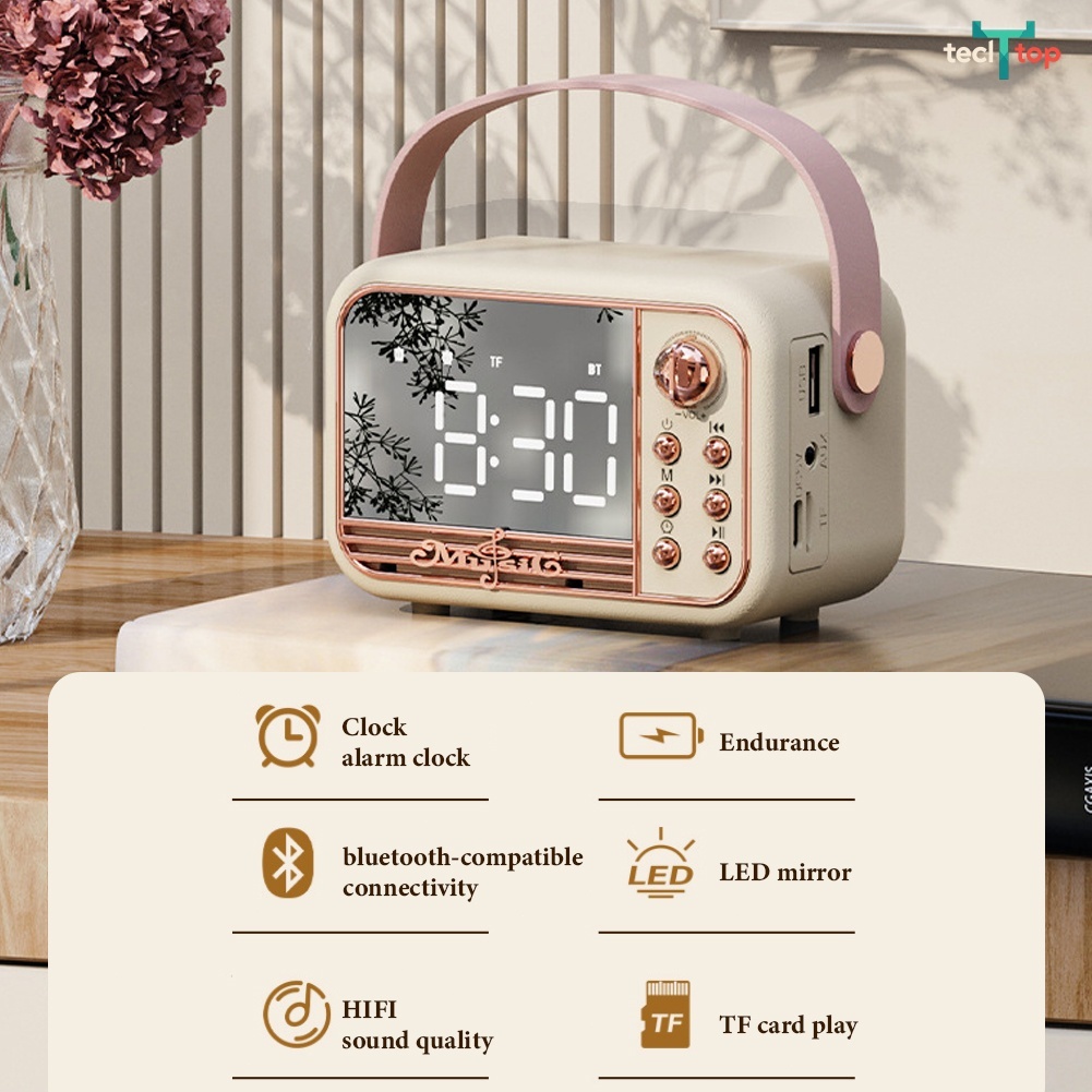 Creative Retro Bluetooth Speaker Wireless Portable Radio Stereo USB ...