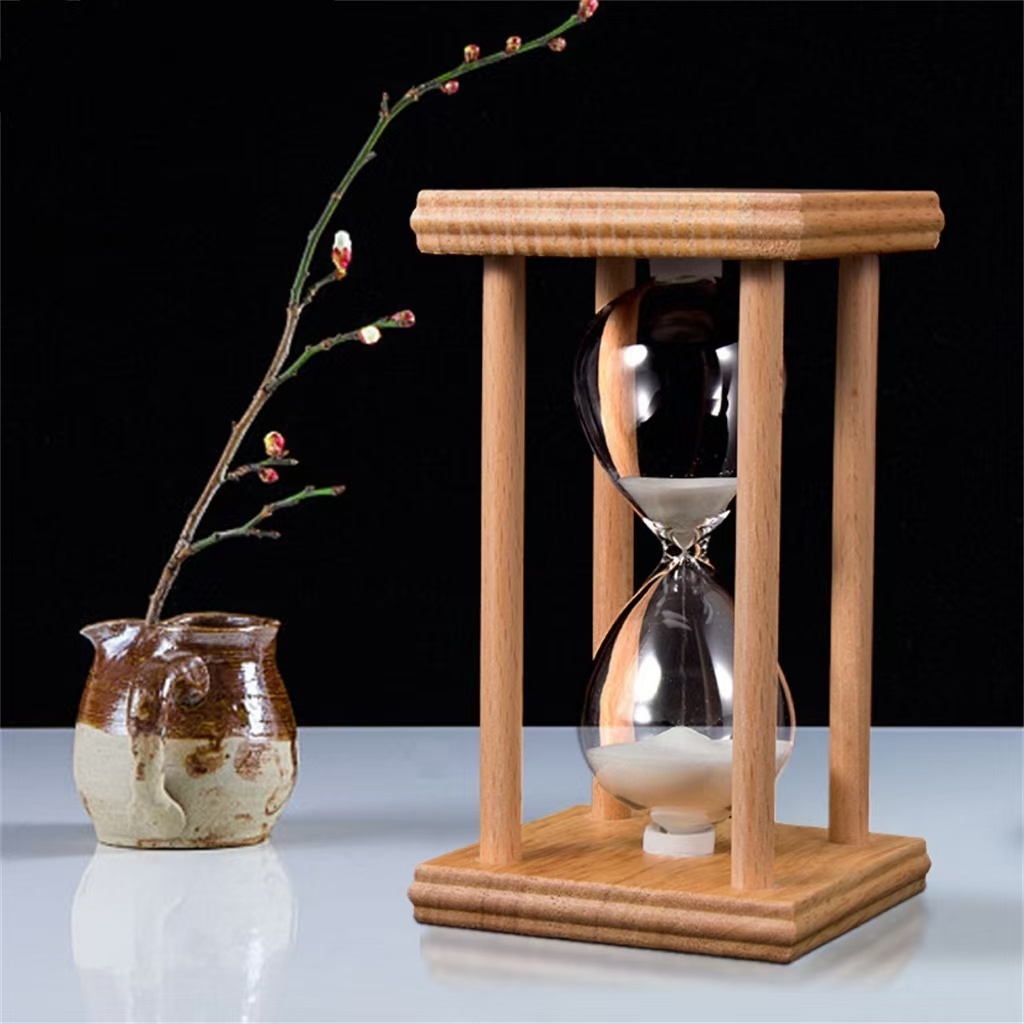 Creative Wooden 60 Minutes Hourglass Timer for Home Desk Office ...