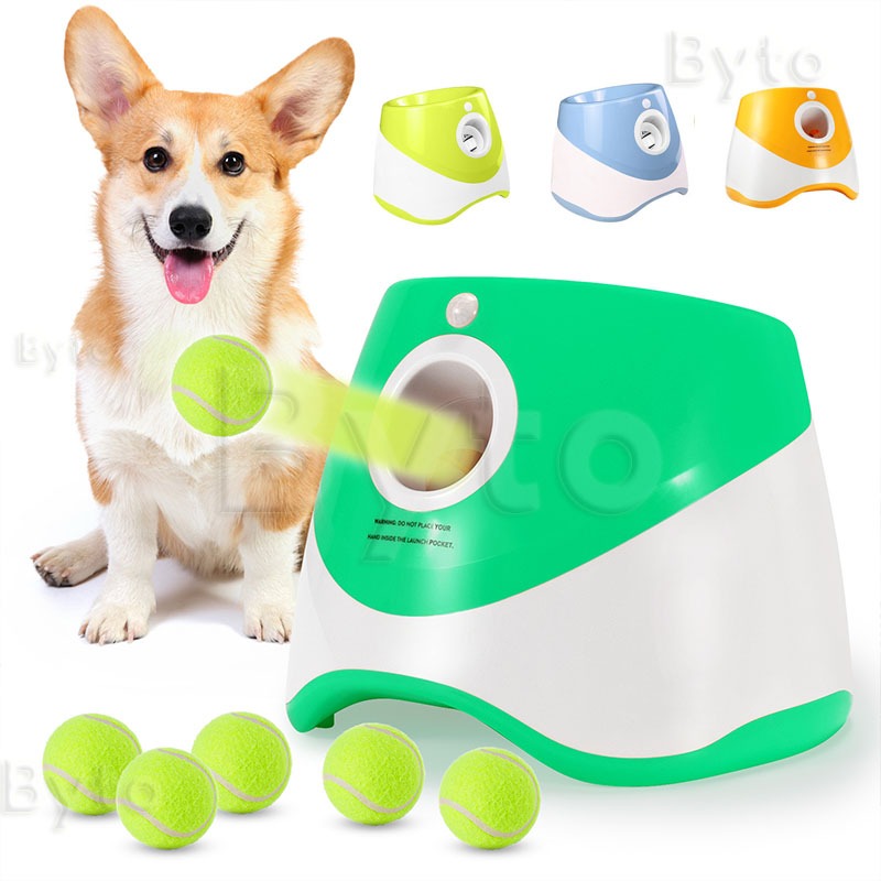 Dog Pet Toys Tennis Ball Launcher Automatic Pitching Tee Pet Pitching ...