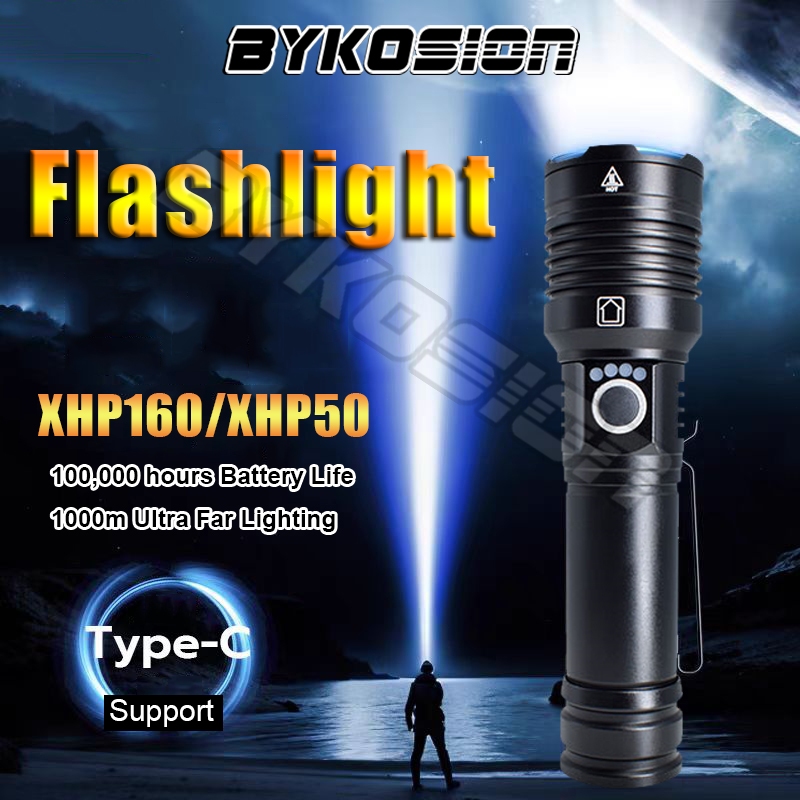 BYKOSION Outdoor Flashlight Rechargeable Waterproof Head Torch Light ...