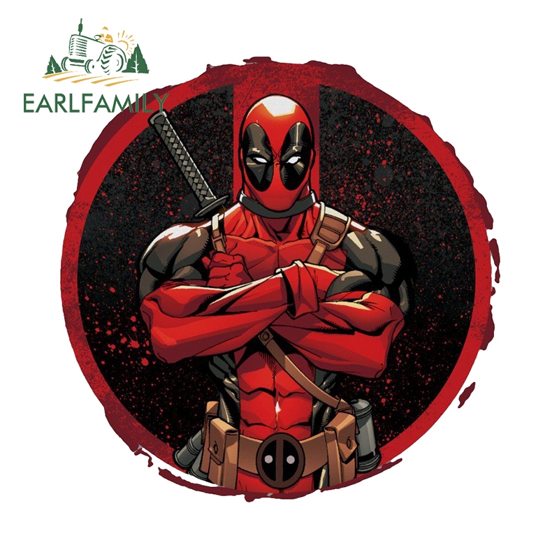 EARLFAMILY 13cm Deadpool Graffiti Car Sticker Cartoon Scratch-Proof ...