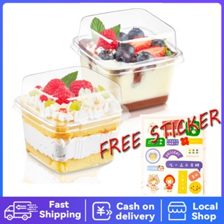 Pcs Ml Dessert Cupdisposable Mousse Dessert Box With Lid Transparent Clear Plastic Cups