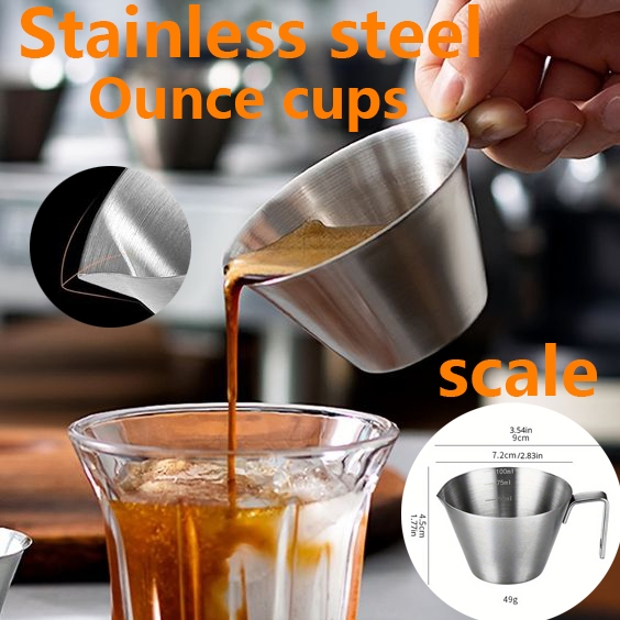 Espresso Graduated Measuring Cup Stainless Steel Extraction Stirring ...