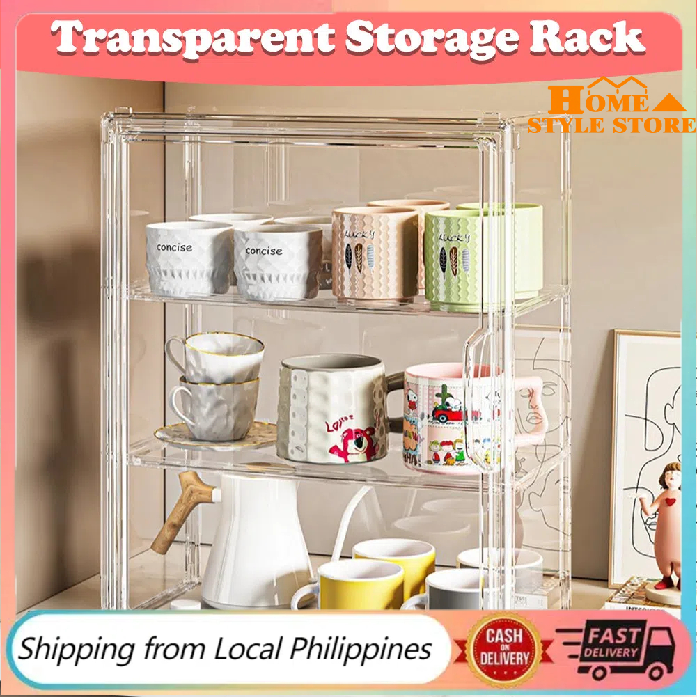 Acrylic Dust-proof Cup Storage Rack Tea Set Cup Holder Coffee Cup Mug ...