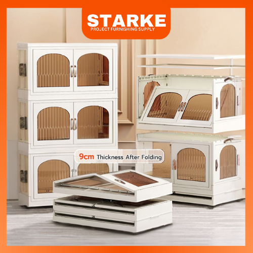 StarkePlus Foldable Stackable Storage Box Folding Wardrobe Cabinet ...