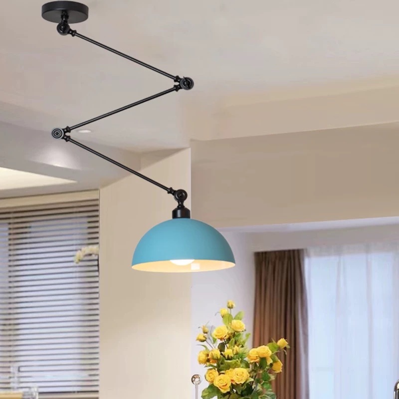 Industrial Style Pendant Light Pole Rocker Arm Chandelier Hanging ...