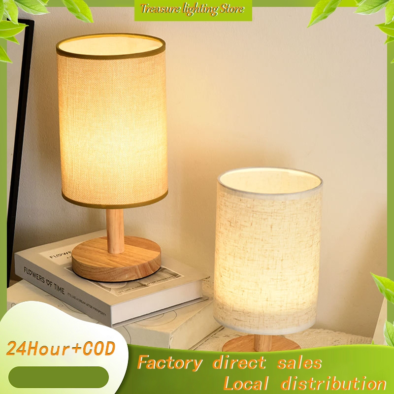 LED cloth table lamp Nordic creative table lamp bedroom bedside lamp eye  protection lamp