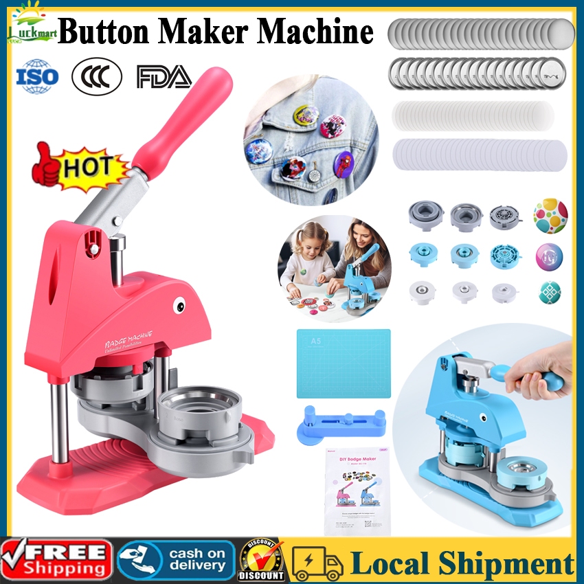 Local Shipment+COD Button Badge Maker Machine, 25,32,58mm Mold DIY Pin ...