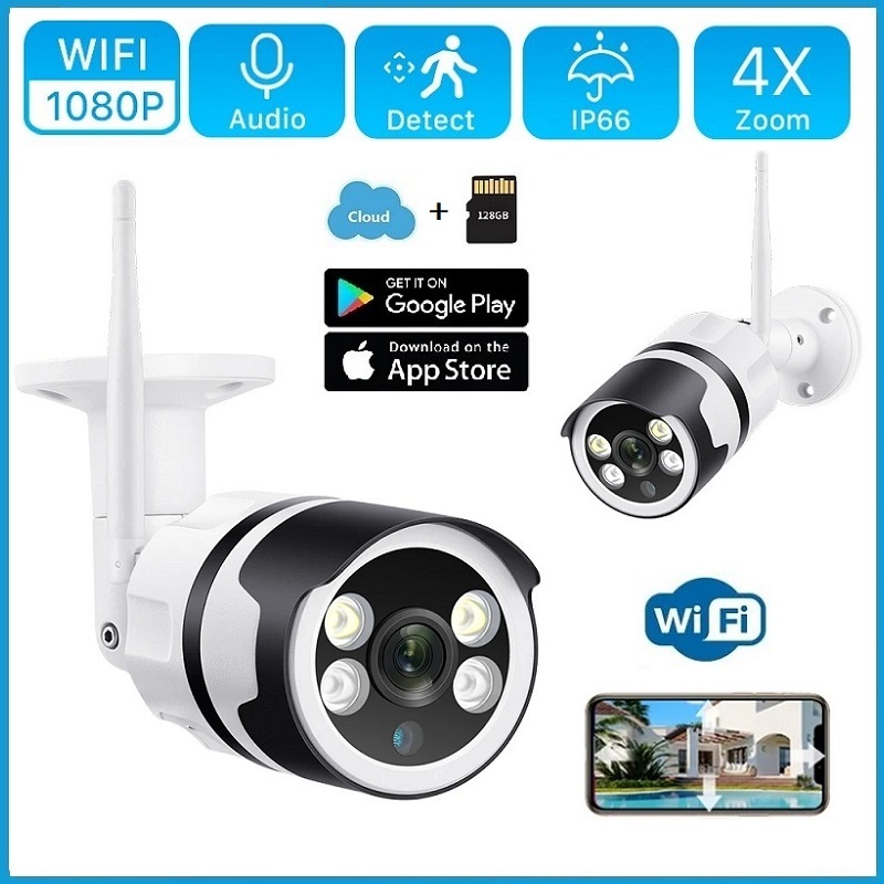 2MP WIFI IP Camera Outdoor Motion Detection Full Color Night Vision ...