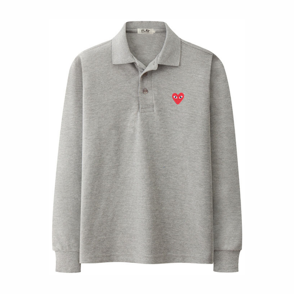 Double Heart Comme Des Garcons Couple Shirt PLAY CDG Long Sleeved