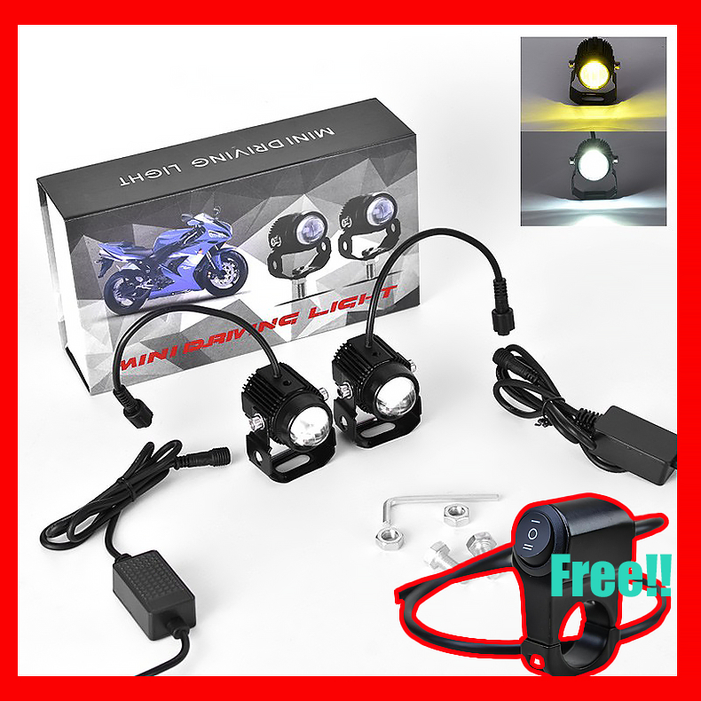 2 Pcs Universal 60W Mini Driving LED V5 Light Yellow+White Dual Color ...