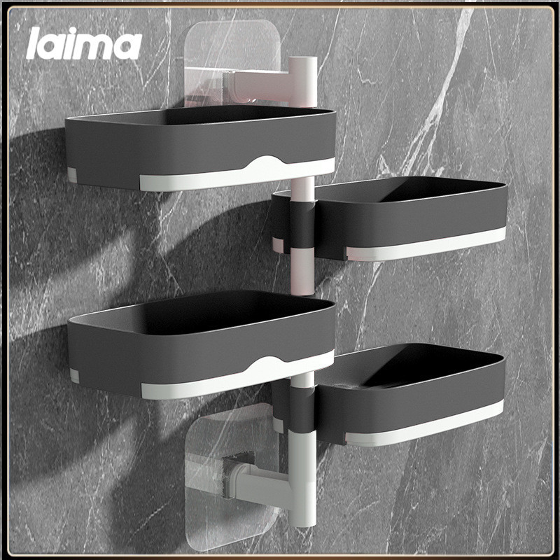 LAIMA Rotating Soap Box Rack Thickened Wall Hanging Drain Bathroom Soap ...