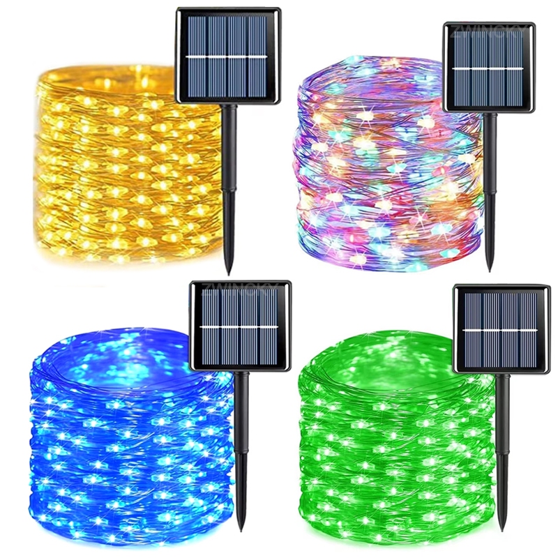 7M/12M/22M/32M Outdoor Solar Light String with 8 Lighting Modes for ...