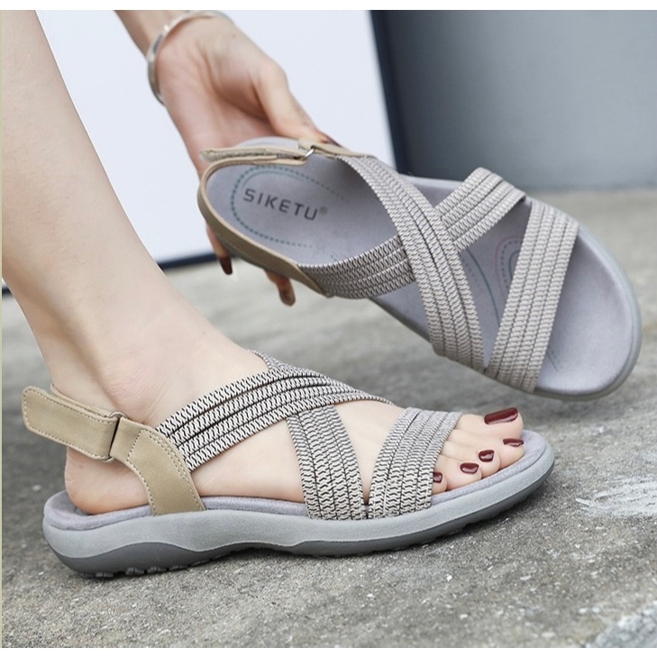 2025 New Style Sports Style Ladies Sandals Elastic Band Velcro Large ...