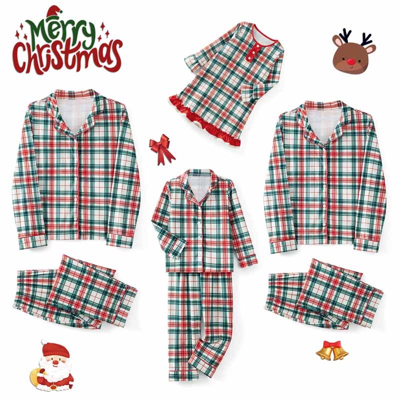 Family Matching Christmas Pajamas Set Plaid Print Holiday Pajamas ...