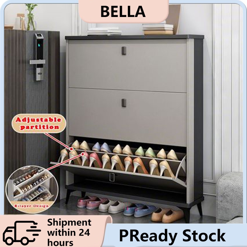 【75% discount】Shoe Cabinet Wood Flip Shoe Rack Cabinet Space Saving for  Living Room Bedroom ultra-thin shoe cabinet Storage Cabinet