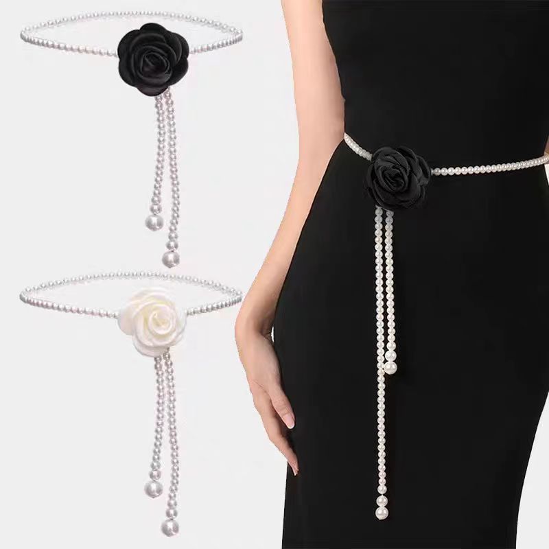 Marbit Fashion Flower Gold Chain Belt Female Waist Adjustable Punk Silver  Metal Belts For Women High Quality Dress Pant Chains FHS