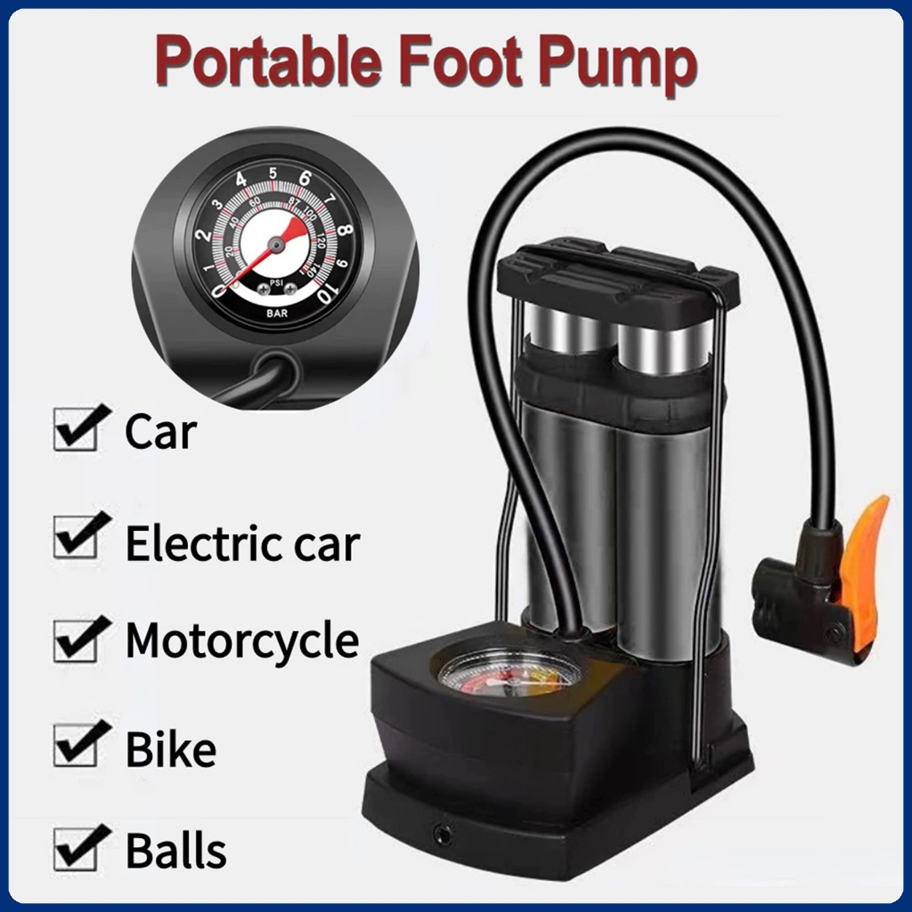 Bicycle Floor Pump 160PSI Bike Air Pump With Gauge Presta & Schrader Valves Tire Tube Inflator - View #6