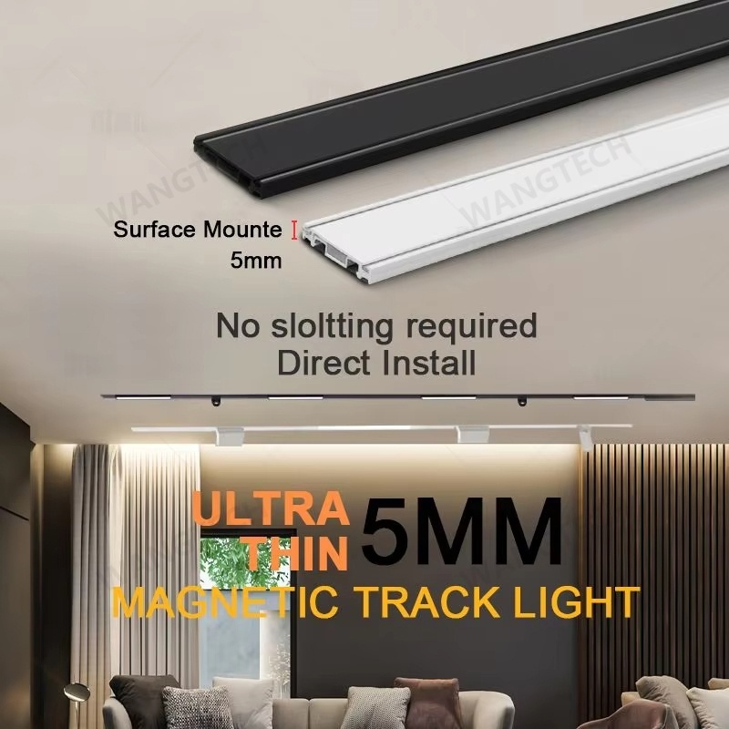 Slim Magnetic Track Light Aluminium DC48V Rail Copper-conductor Spot ...