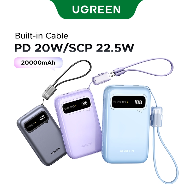 Power Bank Magnetico 20000mAh Con 2 Cavi Integrati – Ricarica Rapida 22.5W E Wireless 15W, Display LCD Per IPhone E USB-C