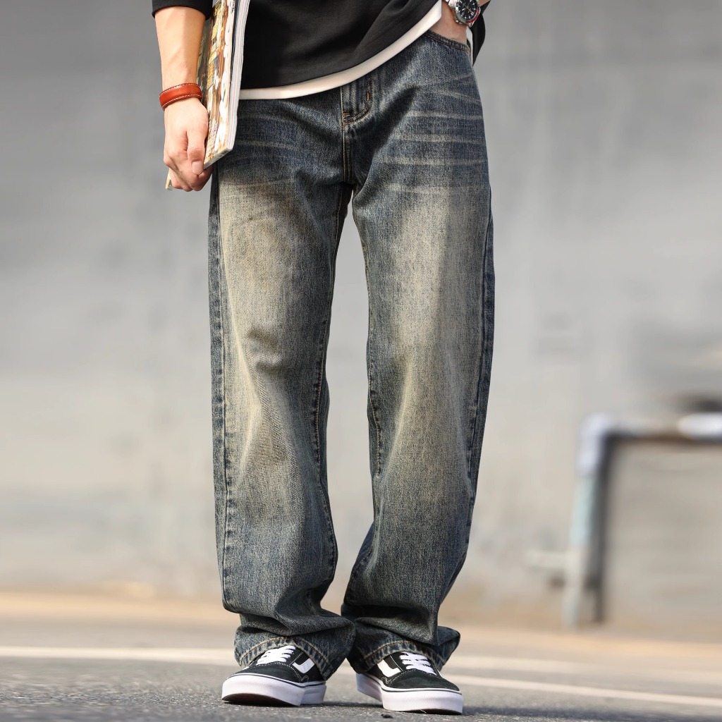 Winter Thick Woolen Pants Men Warm Fashion Cotton Black/Brown Suit Pants Men Loose Straight Pants Mens Casual Trousers S-2XL