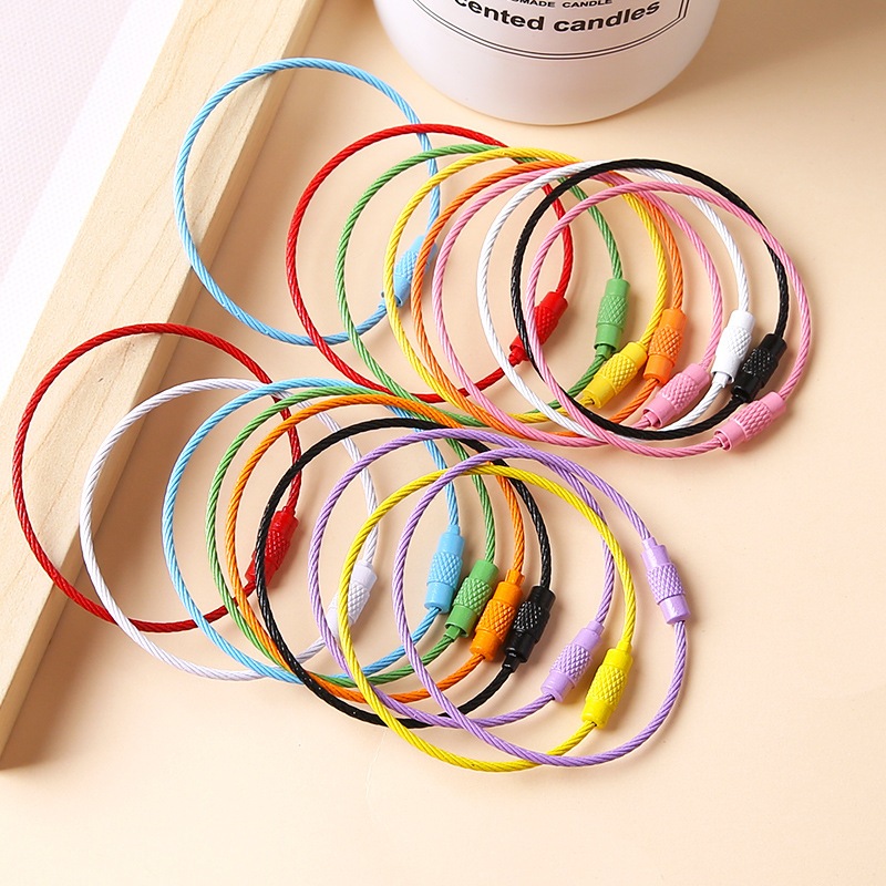 5pcs/pack Cable Loop Screw Lock/color steel wire ring/wire rope Painted ...