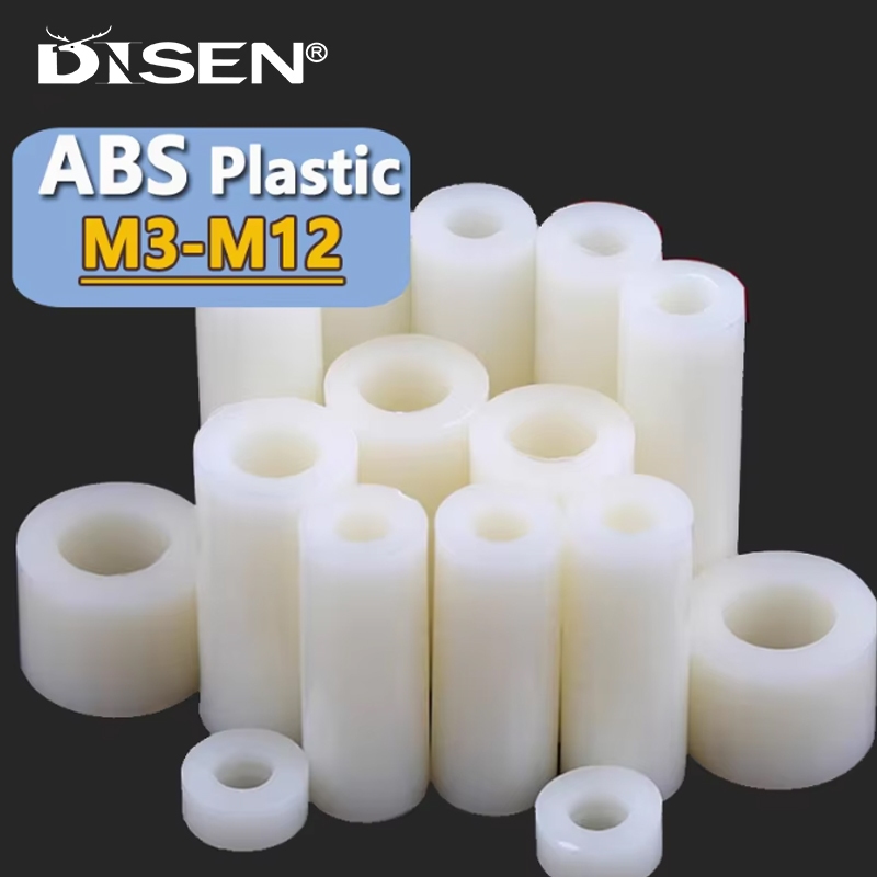 M3 M4 M6 M8 M12 White Nylon ABS Non-Threaded Spacer Round Hollow ...