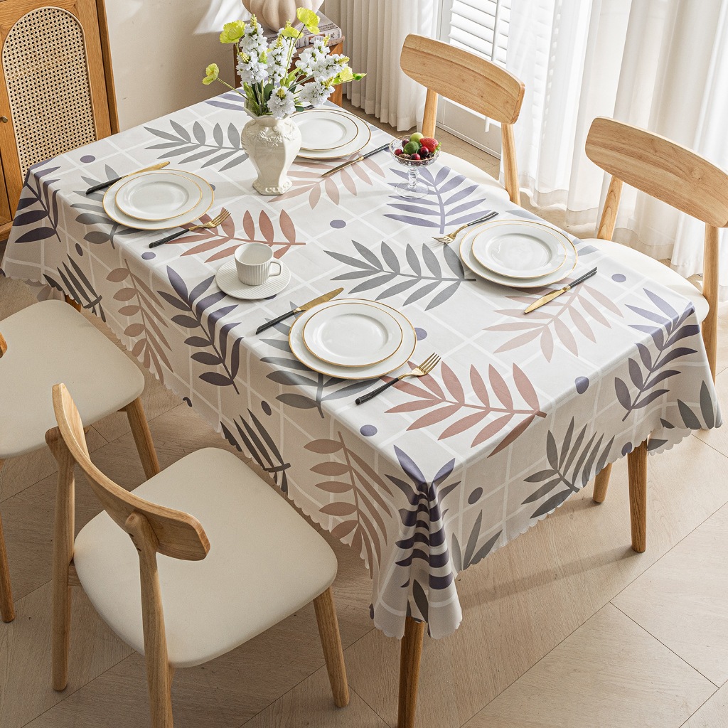 4/6/8/10 Seats Rectangle PVC Table Cloth Waterproof Oil Proof Table ...