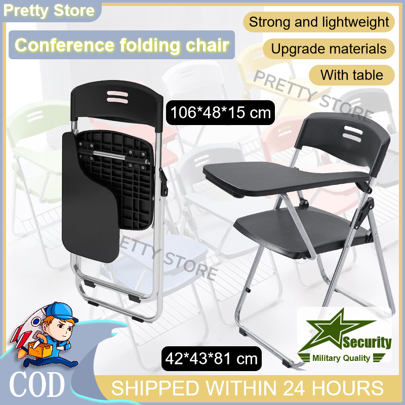 Folding Office Chair with table tougher upgrade material portable study ...