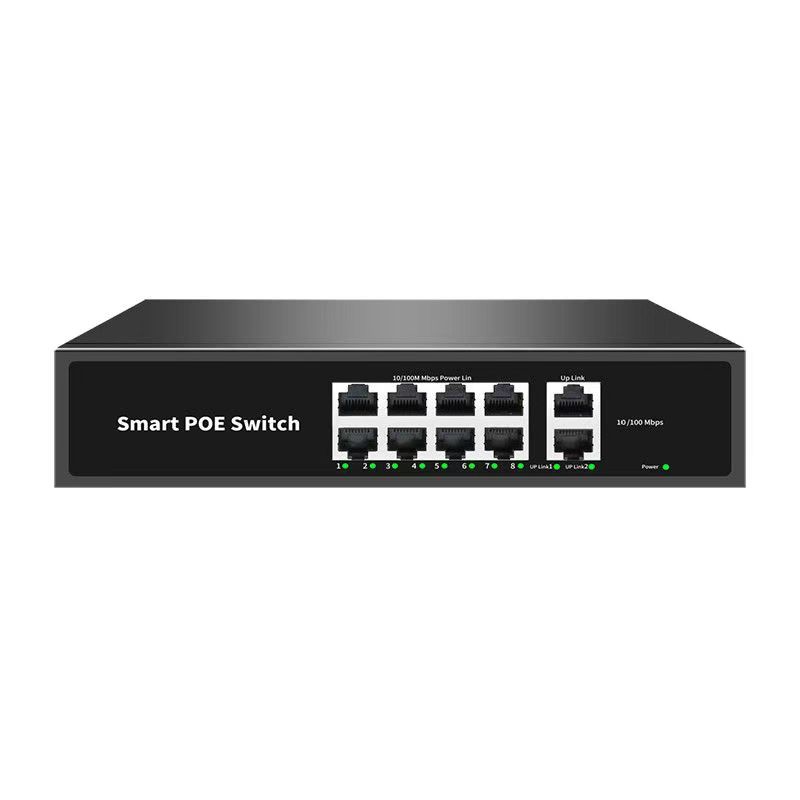 Switch PoE A 9 Porte 8 PoE 96W 30W Per Porta Fast Ethernet 10/100 Plug And Play Con Modalità Extend 250m