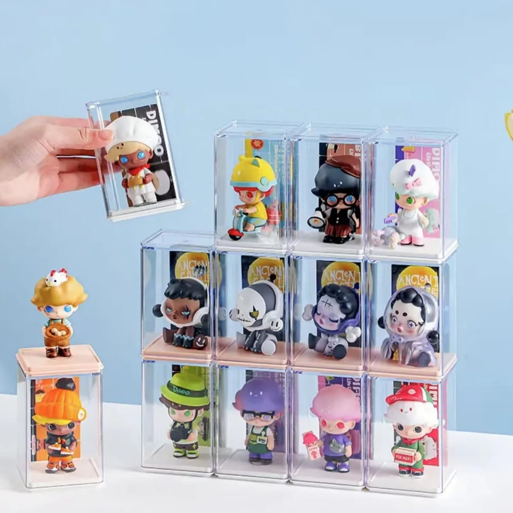Clear Acrylic Box for Labubu Model Storage, Card Insert, Stackable ...
