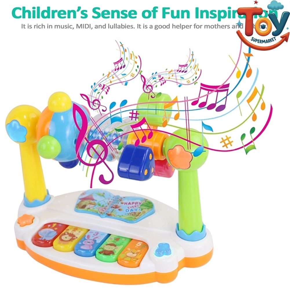 Baby Music Keyboard Piano Drums 2 in 1 Musical Toy With Light ...