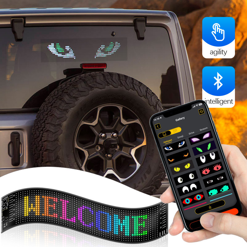 LED Dynamic Display Demon Eyes Truck Windshield LED Signage APP ...