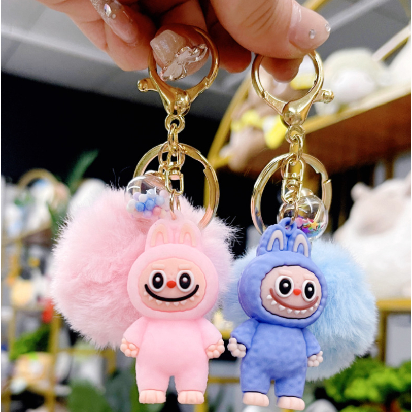 bingo Creative Cartoon Labubu Keychain Mini Resin Pendant Backpack ...