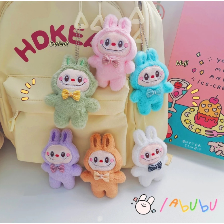 Labubu Soft Plush Cute Character Backpack in Hot Pink main image 0