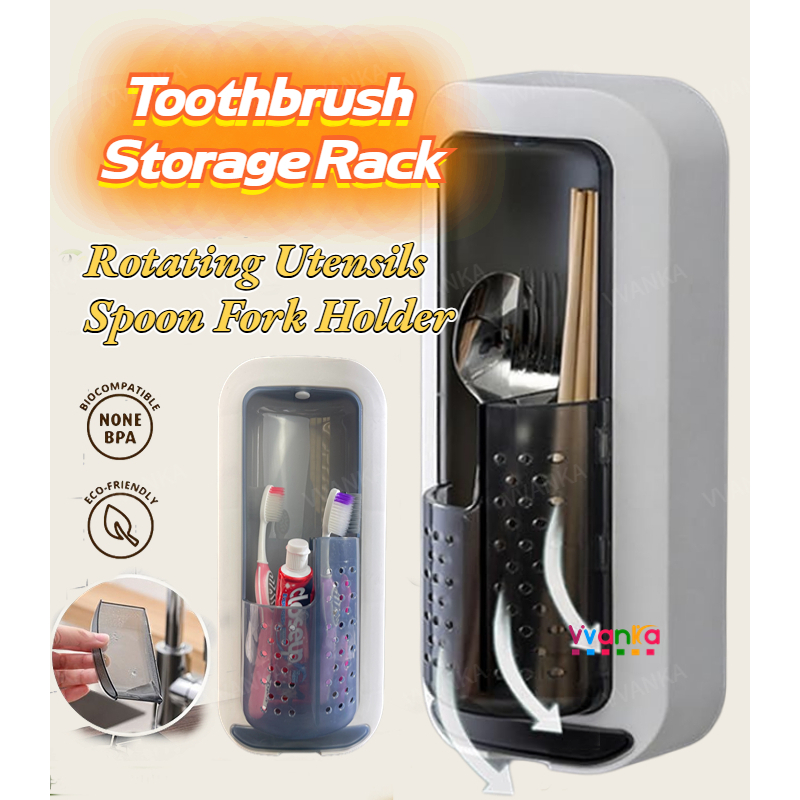 From PH Rotating Toiletries Organizer Toothpaste Toothbrush Storage ...