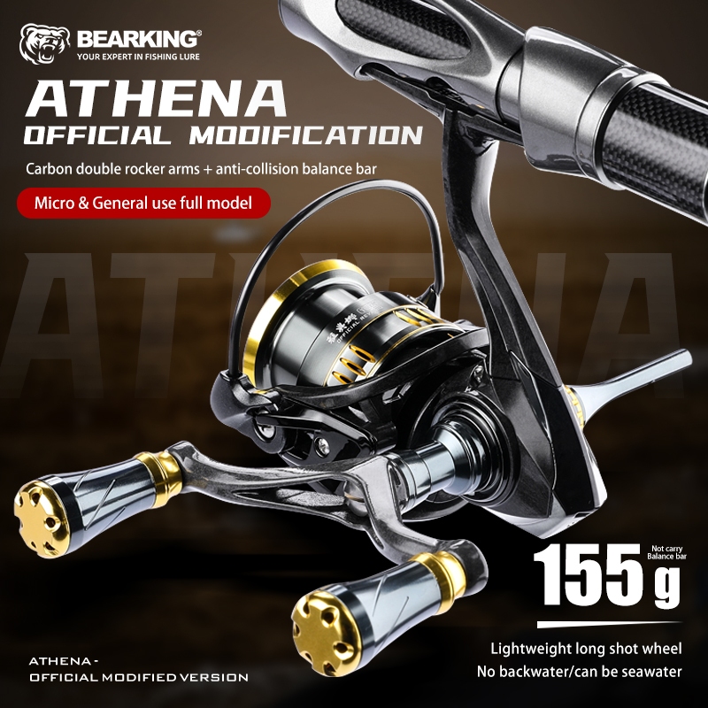 BEARKING ATHENA Custom Edition Dual Handle Spinning Reel - Carbon Body ...