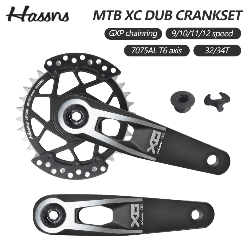 HASSNS XO Bicycle Crankset GXP MTB Bike Crank 170mm Aluminum Alloy with ...