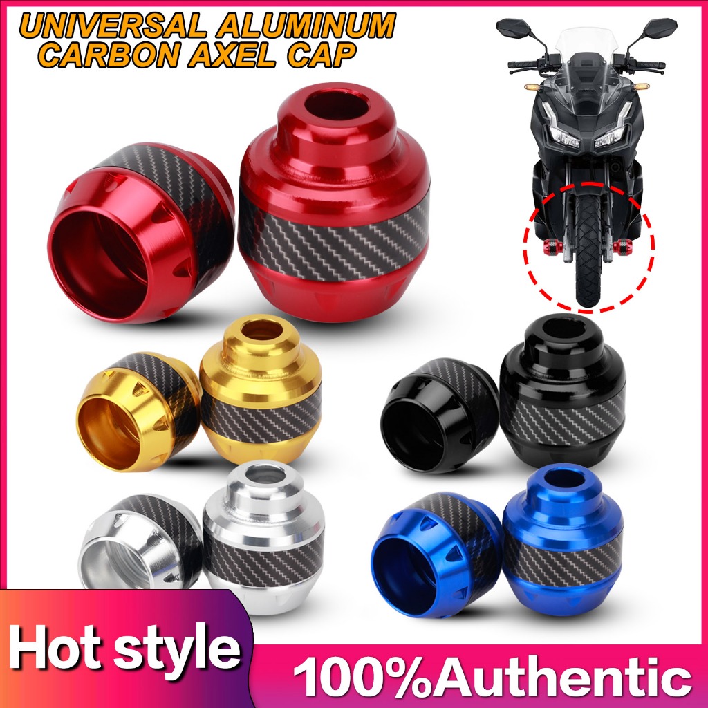 Motorcycle Universal aluminum axle cap with carbon fiber design Front ...