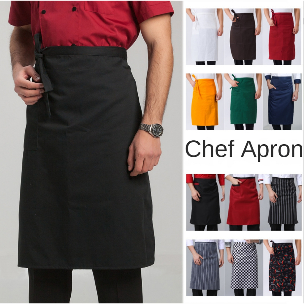 Ready Stock Half chef apron restaurant baker work anti-fouling apron ...
