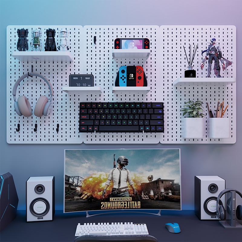 Pegboard Wall Decor Storage Shelf Desk Accessories DIY Storage ...