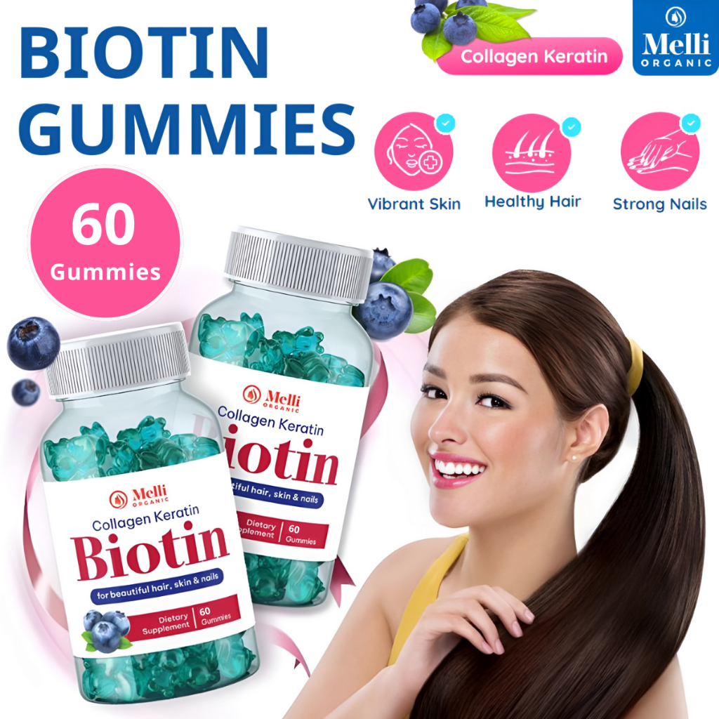 Biotin Hair Growth Collagen Keratin Biotin Gummies Melli for Hair Skin ...
