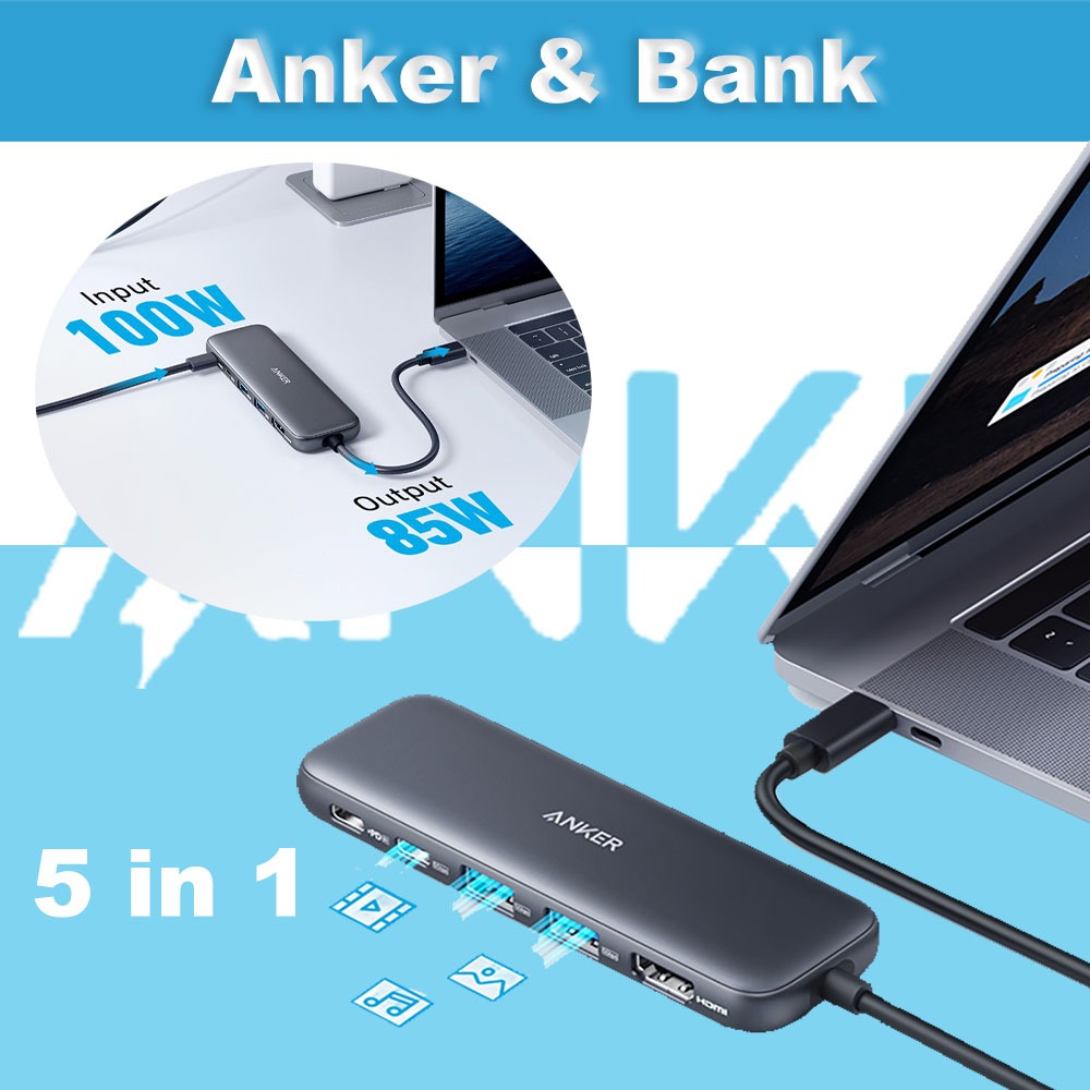 Anker USB C Hub 7-in-1 - Mit HDMI, Ethernet, PD Ladung Für MacBook & Laptop