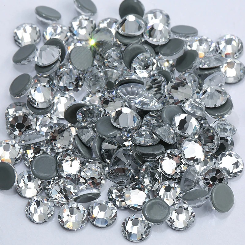 1440pcs Crystal Clear Hotfix Rhinestone Flatback Iron On Glitter Strass ...