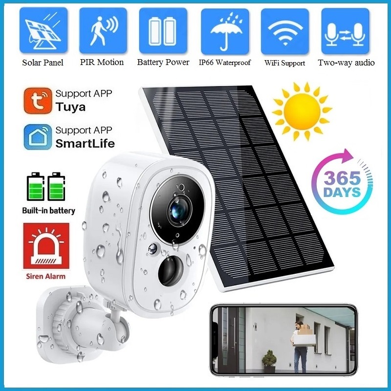 INQMEGA Solar Security Camera – 3MP, 360° View, PIR Motion, Floodlight, 2-Way Audio – Works With Tuya/Alexa - View #13