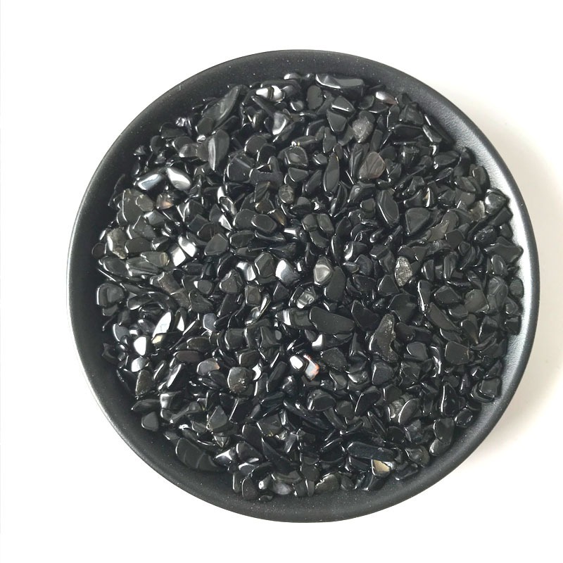 3 Size 100g/pack Black Obsidian Gravel Rock Natural Crystal Chips ...