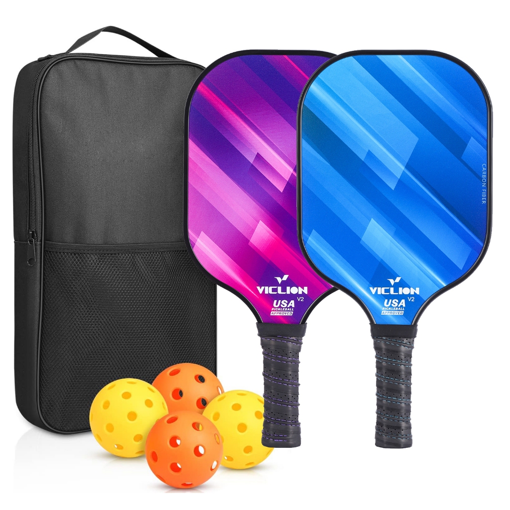 Pickleball-Paddles-Set of 2 Rackets with Balls and Bag USAPA Approved ...