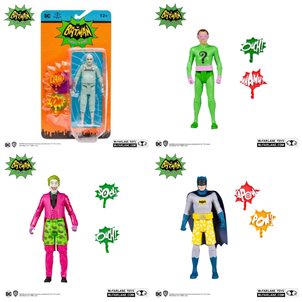 McFarlane 1966 Retro Comics Mr. Freeze/Riddler/Swimsuit Joker/Swimsuit ...